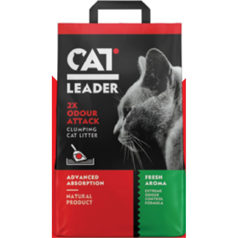 Cat Leader Clumping Ultra Compact 2x Odour Attack Wild Nature Κόκκινο 10kg