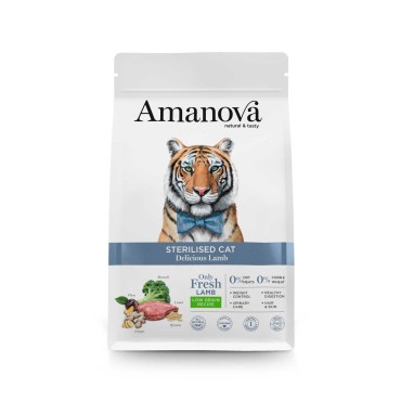 Amanova Sterilised Cat για Ενήλικες Στειρωμένες Γάτες με Αρνί 1.5kg
