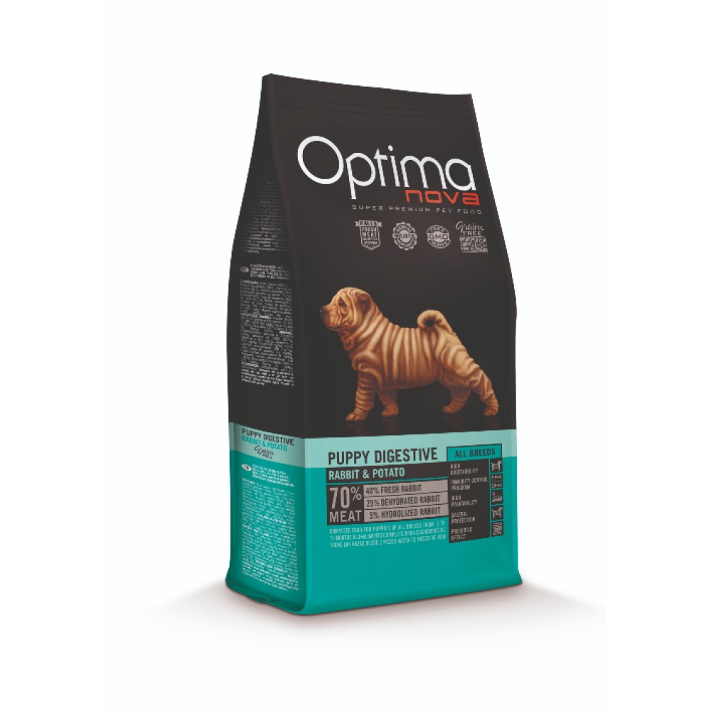 OPTIMANOVA PUPPY DIGESTIVE RABBIT & POTATO 2kgr